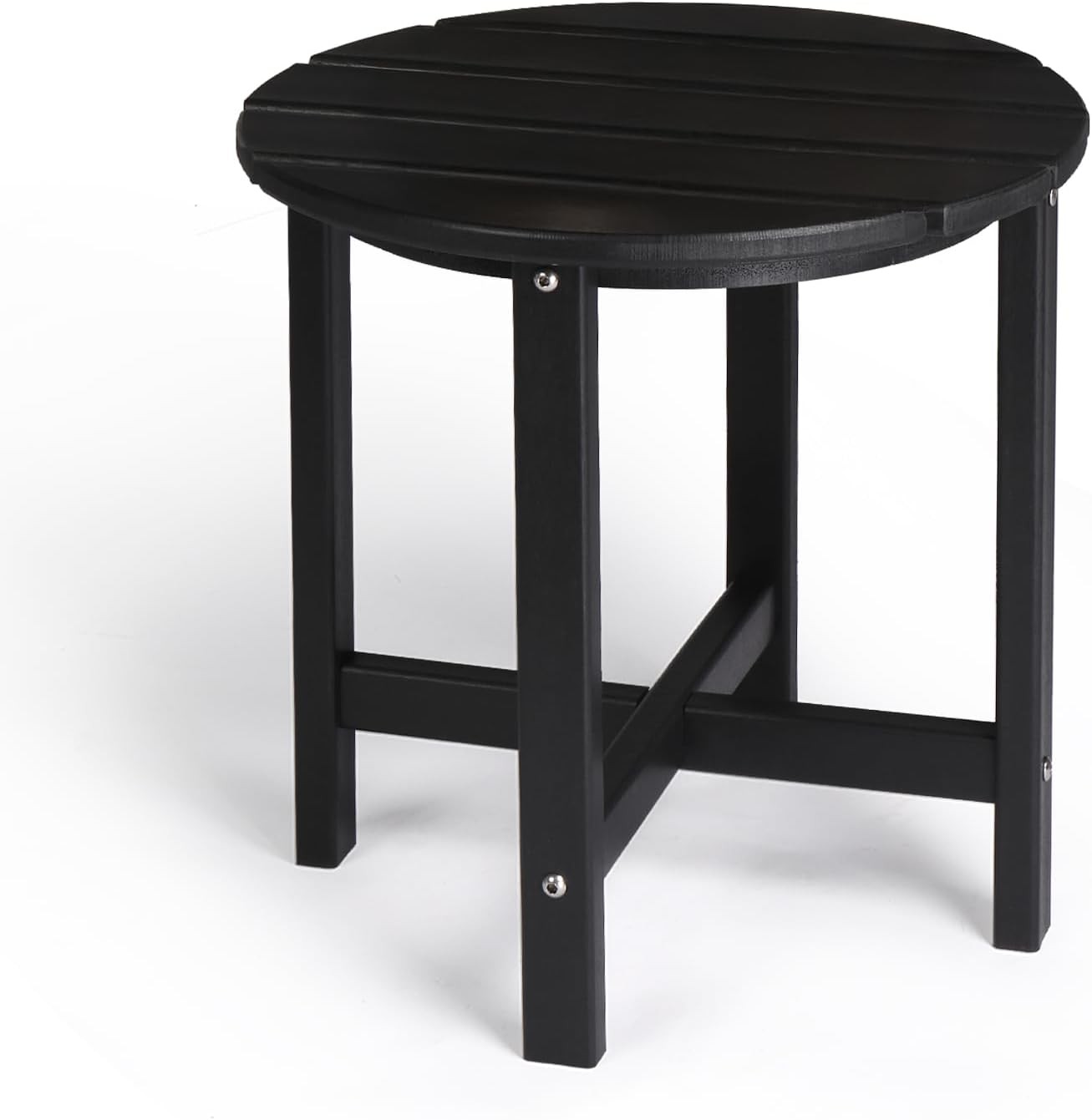 Adirondack Side Table 18 Inch Round Outdoor End Table HDPE Weather Resistant