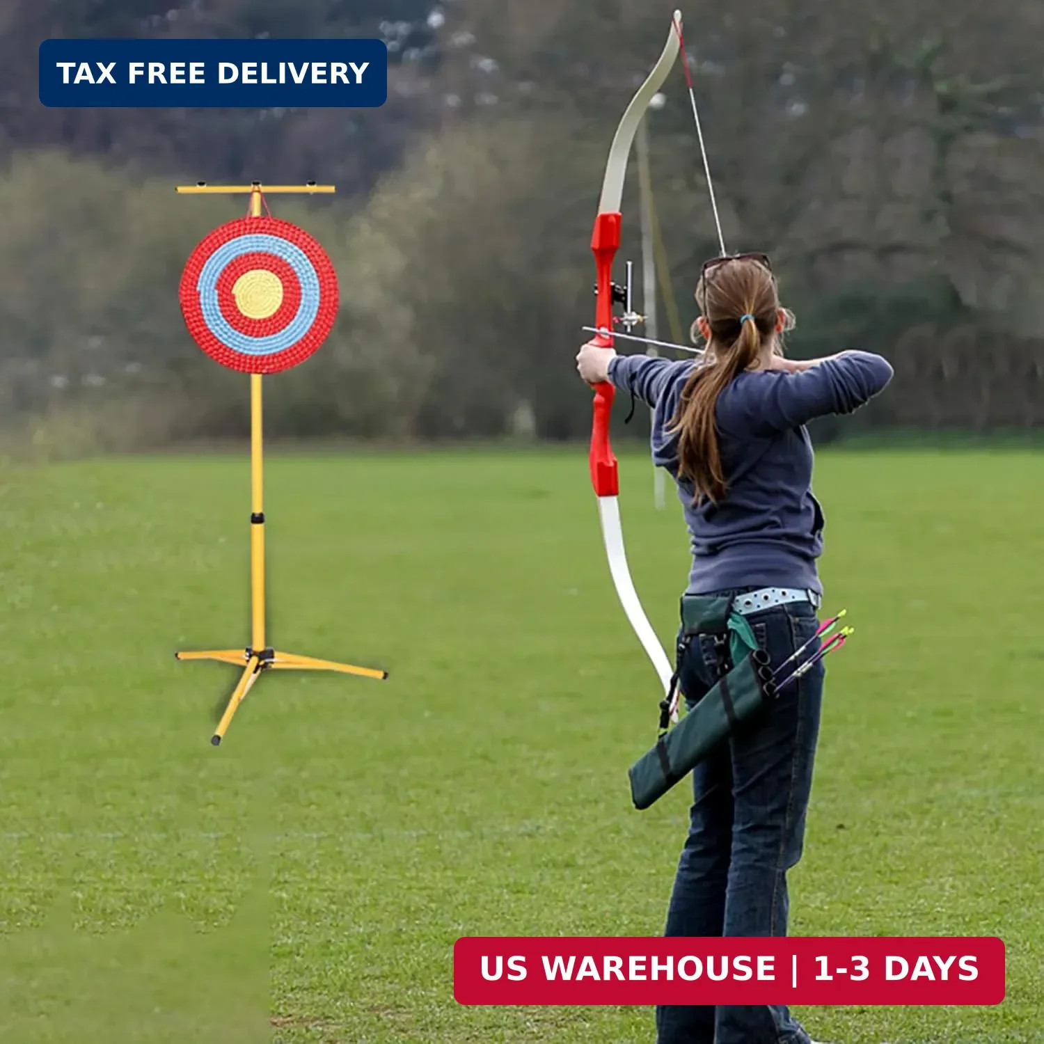 Archery Target Stand, Bow and Arrow Target Stand for Backyard & Shooting Range,