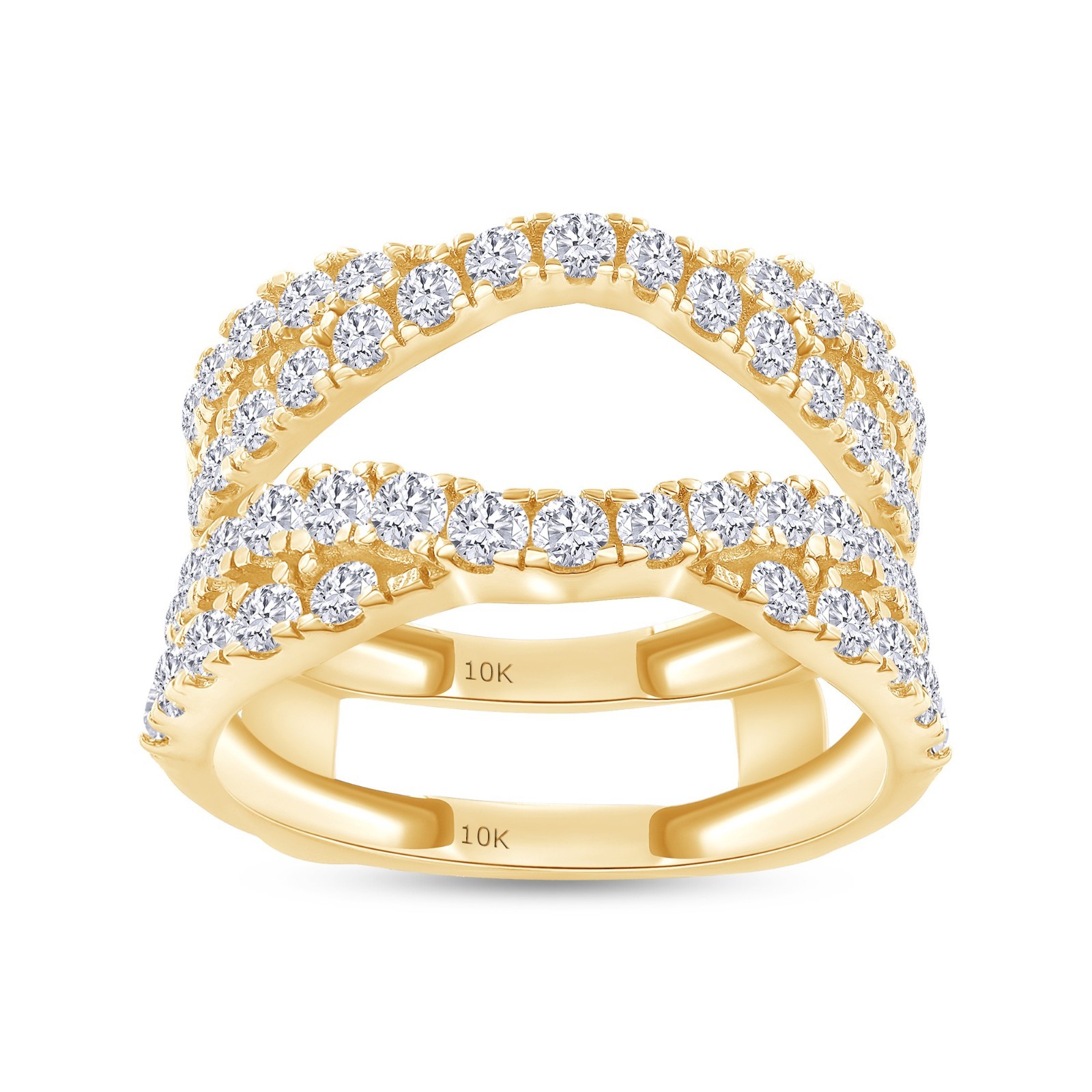 8/9 Ct Lab Grown Diamond Cathedral Enhancer Ring In 10k Solid Gold