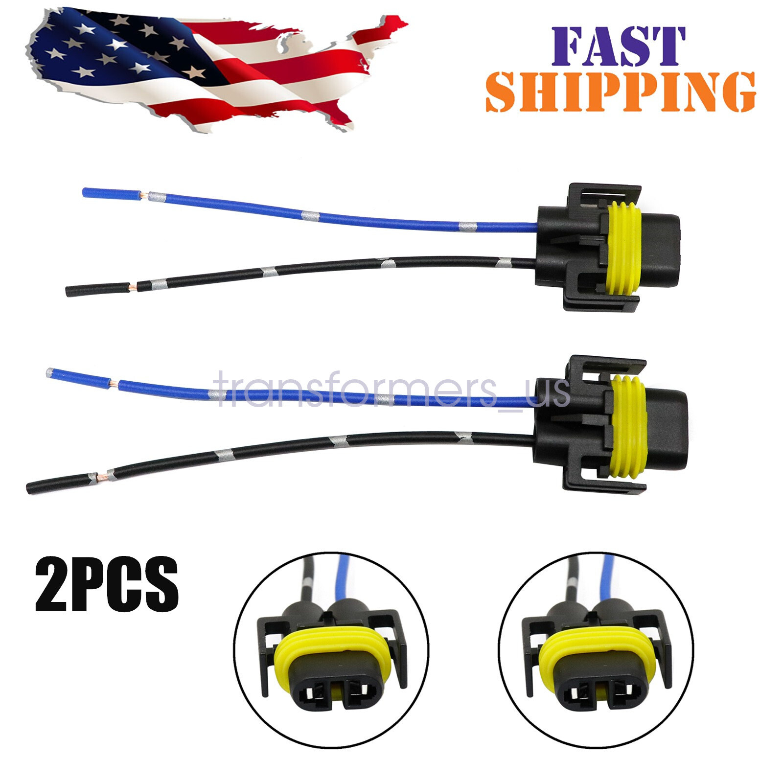 2PCS Wire Pigtail Female P S 880 Fog Light Harness Socket Connector Plug NEW