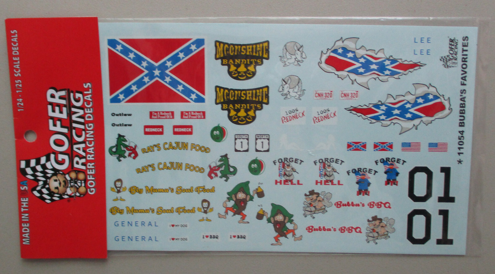 BUBBA'S FAVORITE 1:24 1:25 GOFER RACING DECALS CAR MODEL ACCESSORY 11054
