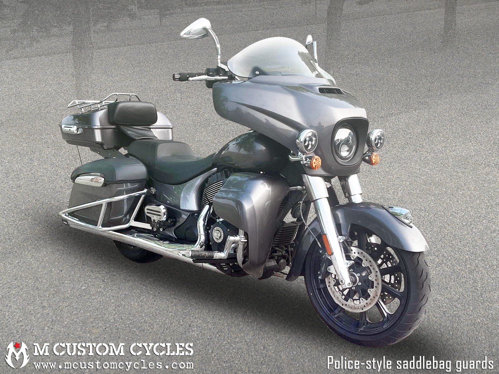 Police-Style Saddlebag Guards - Indian Chieftain, Roadmaster, Springfield, Chief