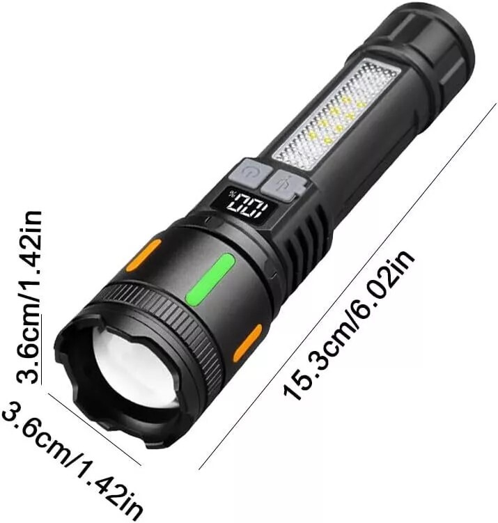 2PCS 99000000 Lumens Super Bright LED Tactical Flashlight Rechargeable Work Lamp