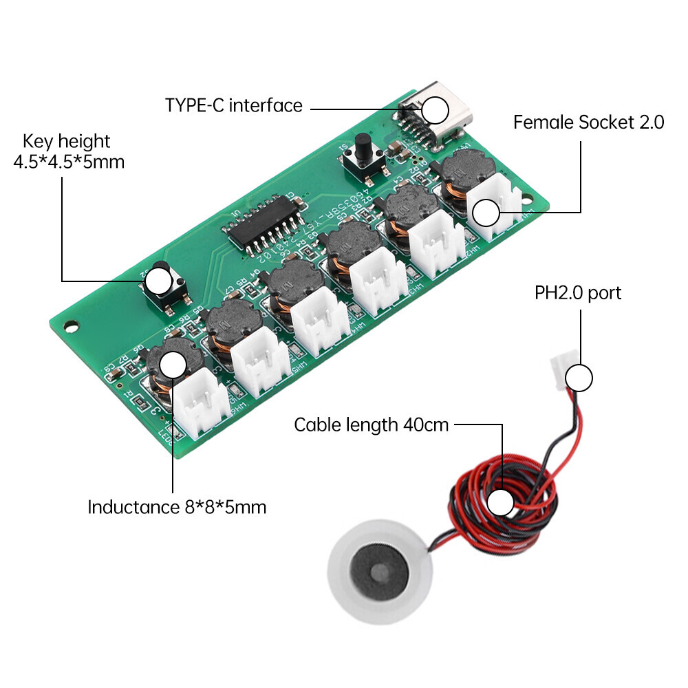 Type-C DC 5V DIY Ultrasonic Mist Maker 6 Channel Atomizing Module Humidifier