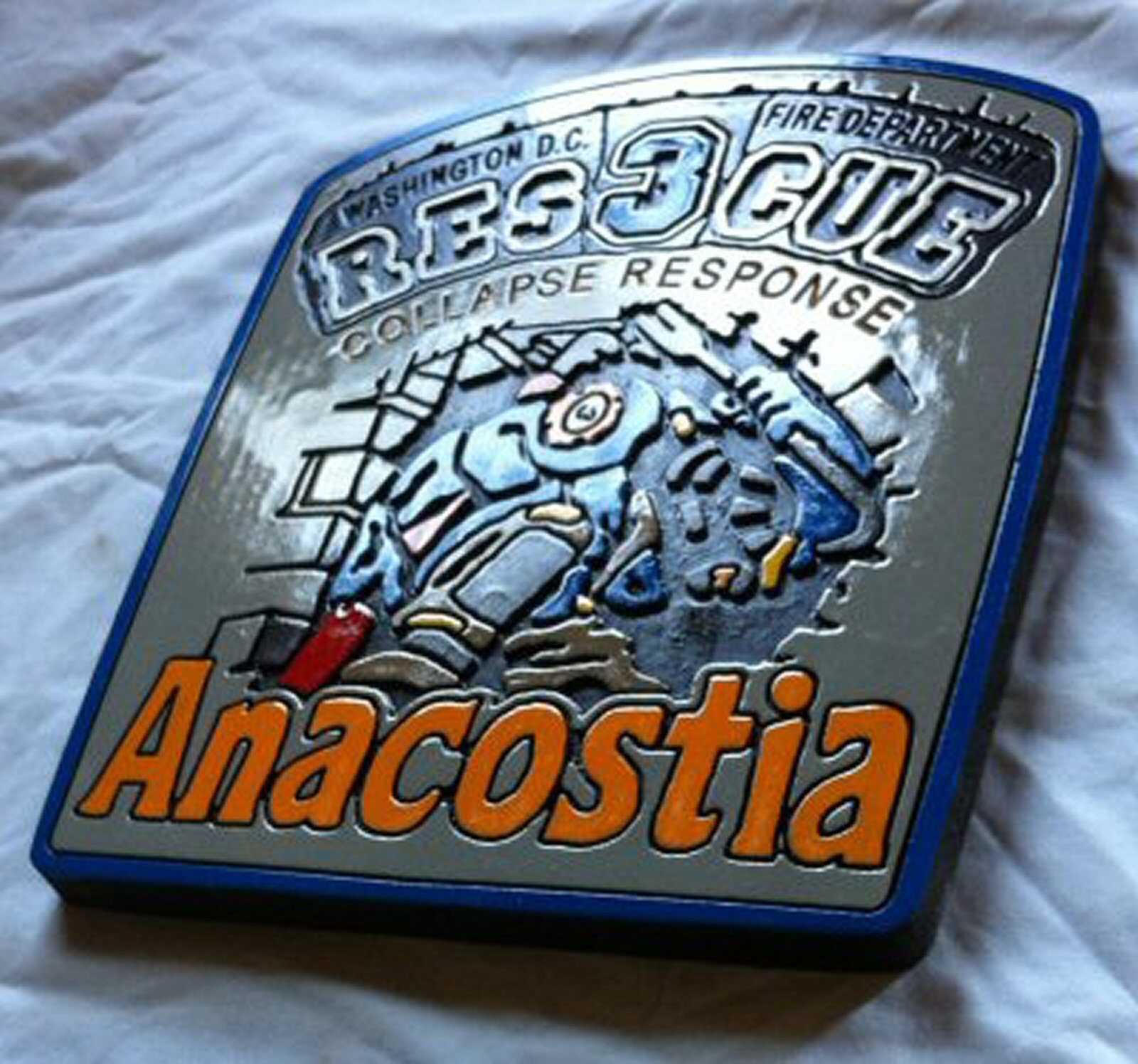 Fire Department DC Anacostia 3D routed wood patch sign plaque Custom