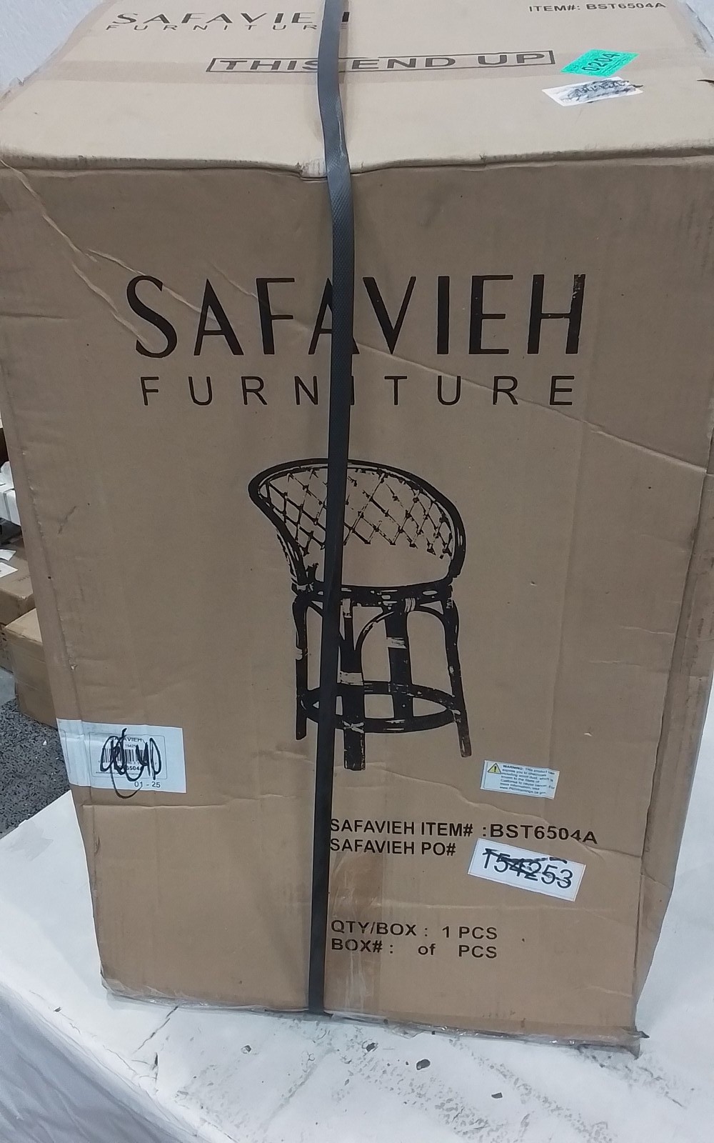 Safavieh YUTA RTTN SWVL CNTR STOOL W/CUSH, Reduced Price 2172779347 BST6504A