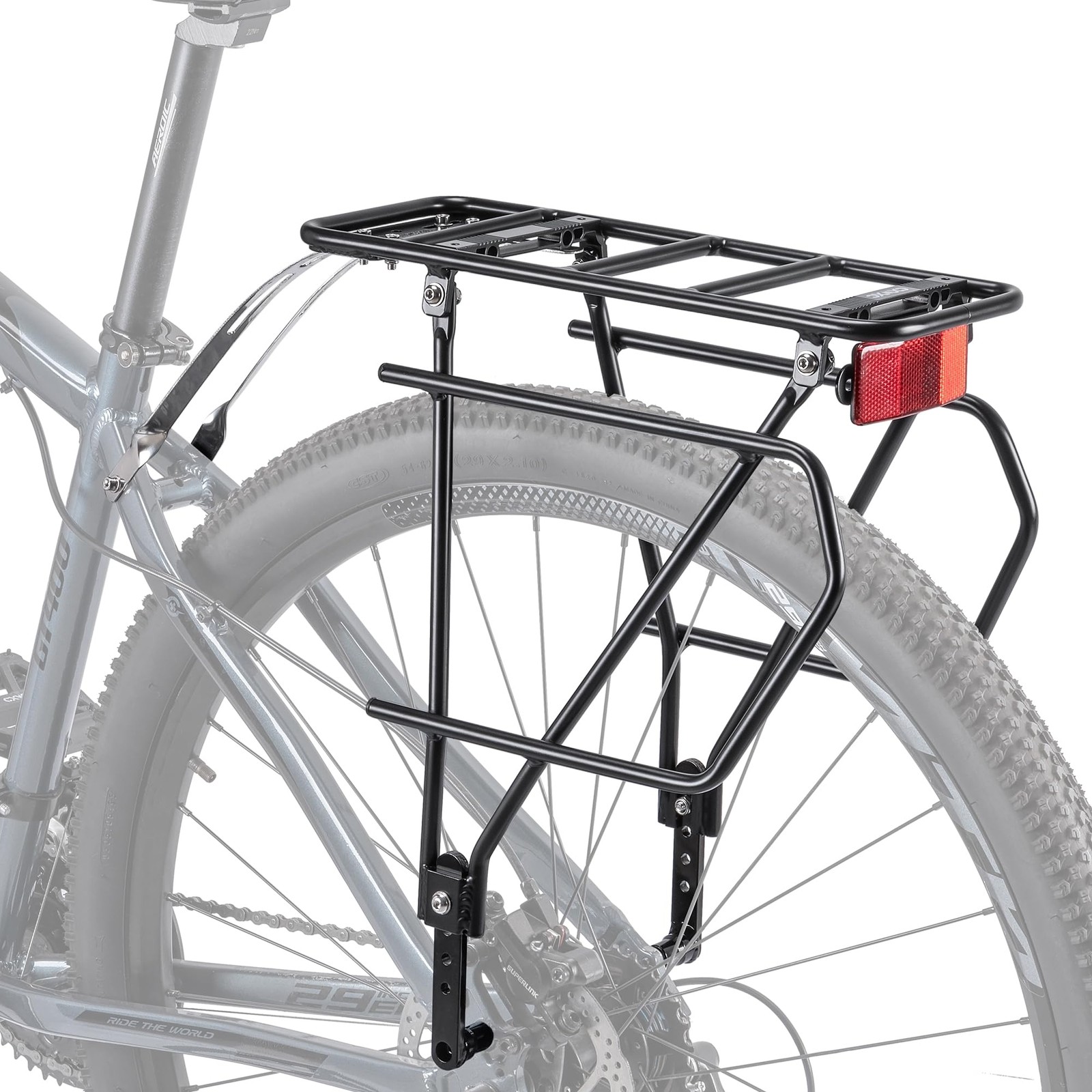 CXWXC Rear Bike Rack with Basket  Bike Cargo Rack for Disc Brake/NonDisc Brak...