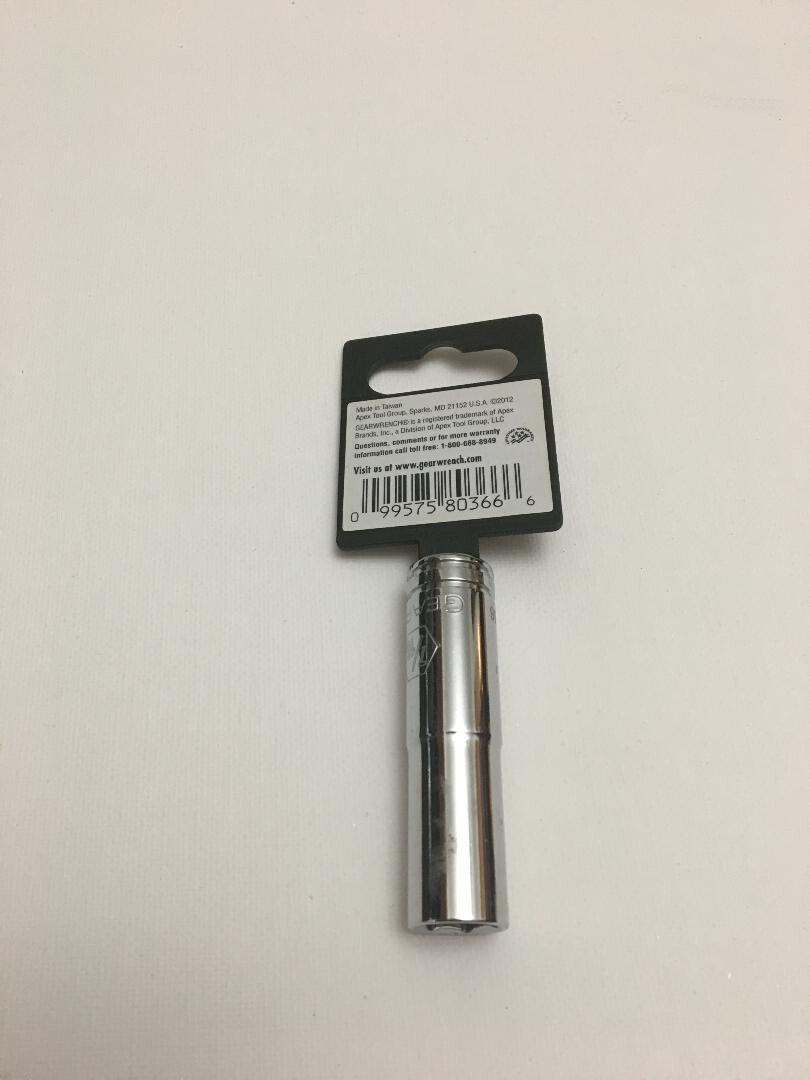 GearWrench 80366 3/8" Drive 6 Point Deep SAE Socket 7/16"