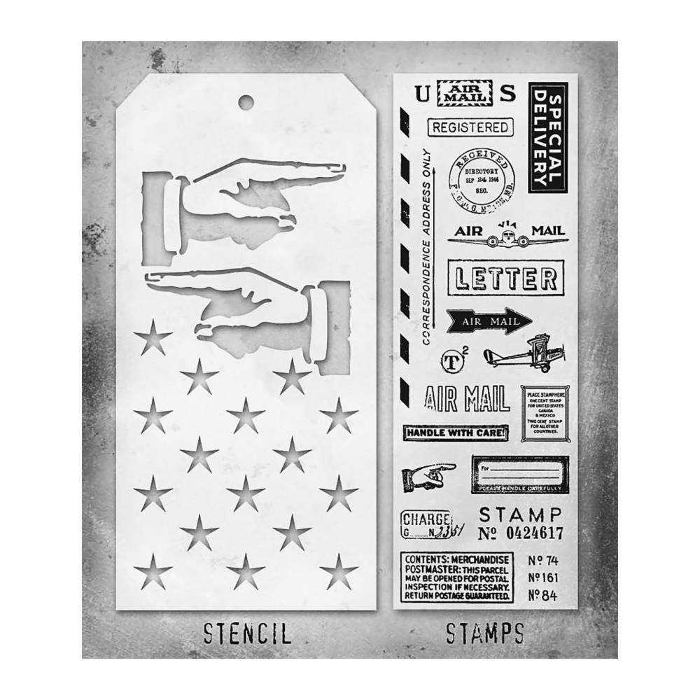 Stampers Anonymous Mixed Media Stamps & Stencil - #41, THMM141