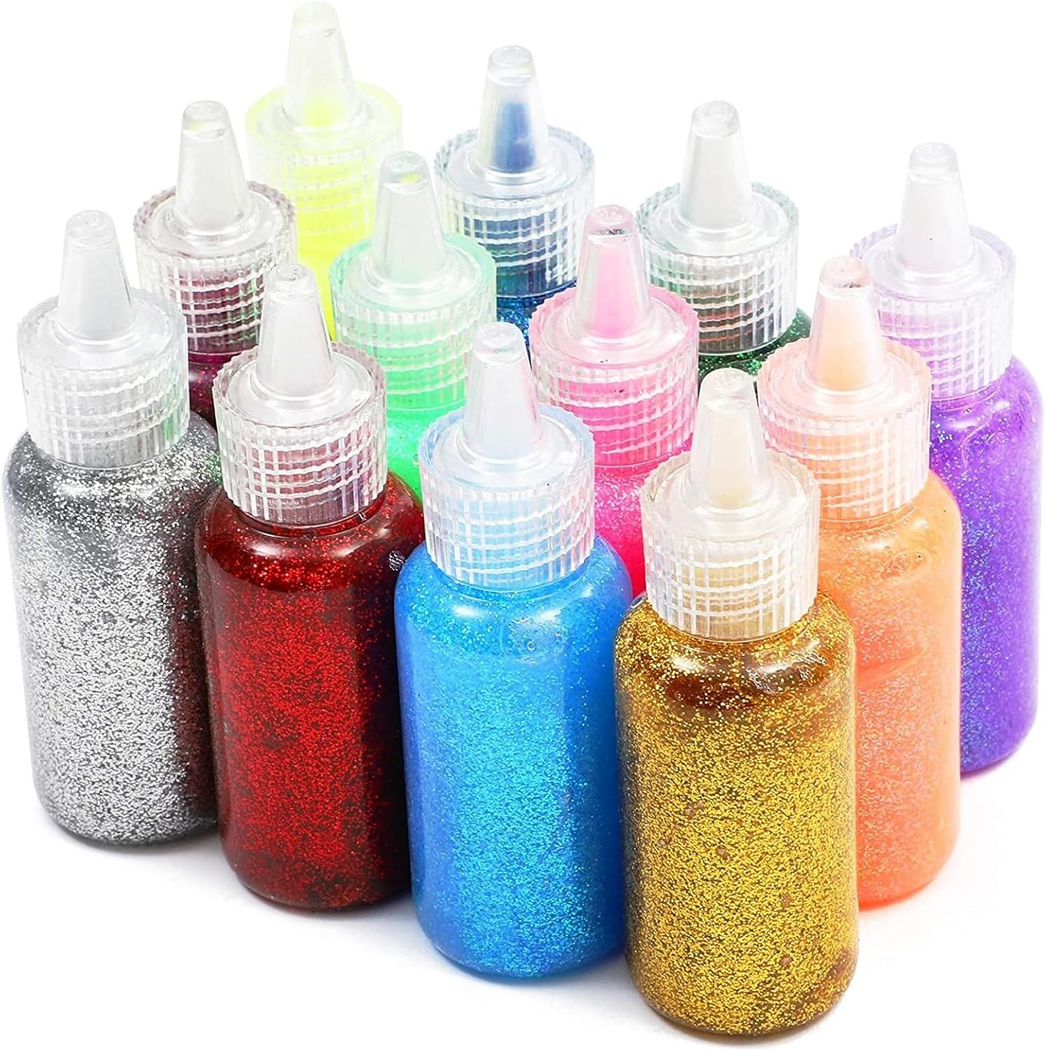 Bright Creations Glitter Glue for Crafts & Glue Pens - Easy-Squeeze Washable Bot