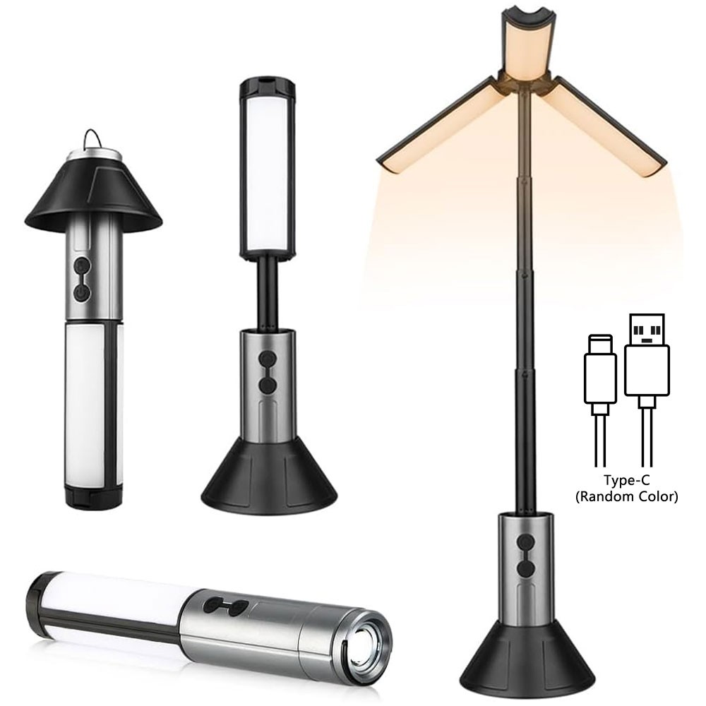 3000mAh Telescopic Folding Tent Light Tripod Camping