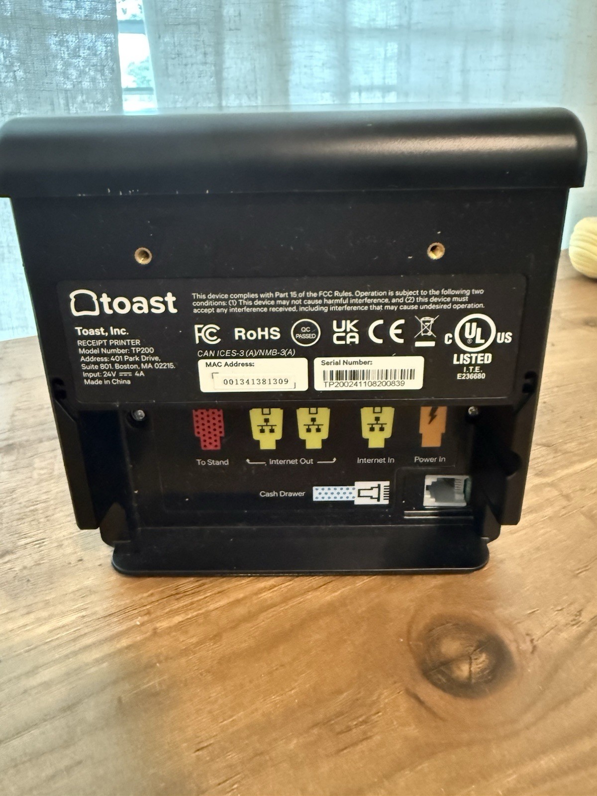Toast TP200 Thermal Receipt Printer POS, Printer Only