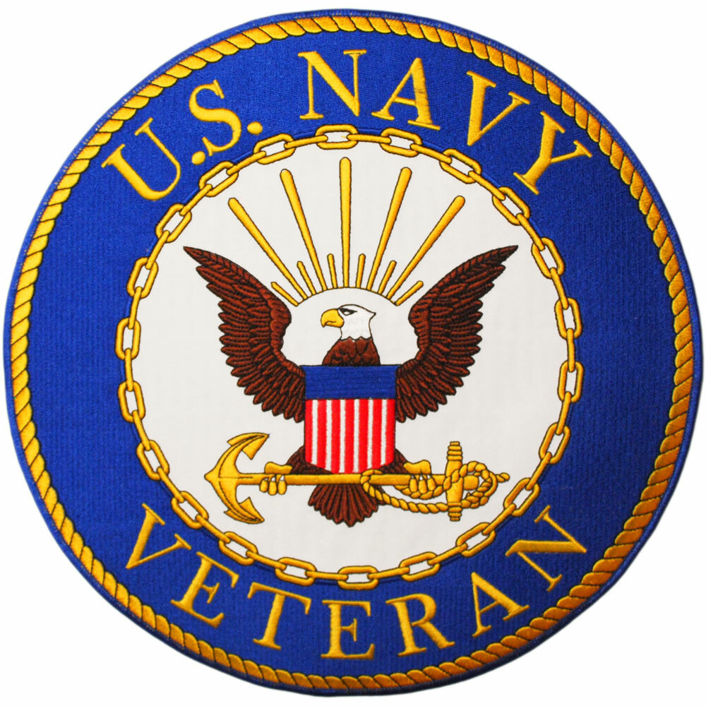 NAVY VETERAN X/LG Embroidered Jacket Patch !2" X 12" (9029)