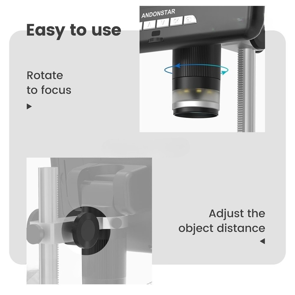 For Andonstar AD207S 7" UHD Digital Microscope For Electronics Soldering
