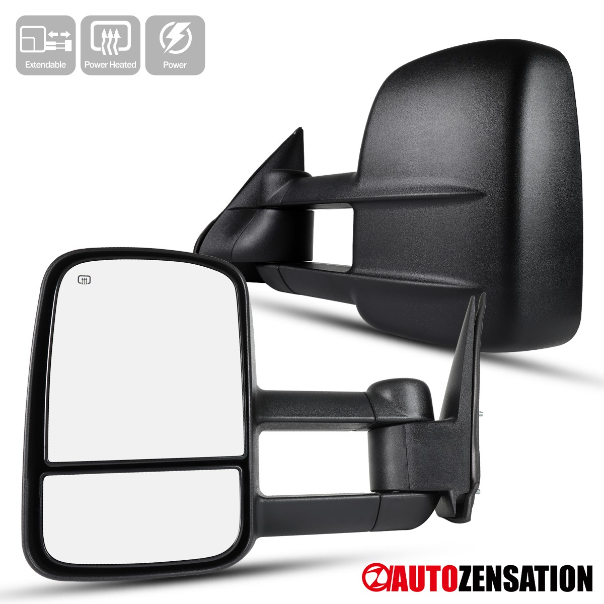 Fit 1999-2002 Silverado GMC Sierra 1500 2500 Power Heated Tow Mirrors Left+Right