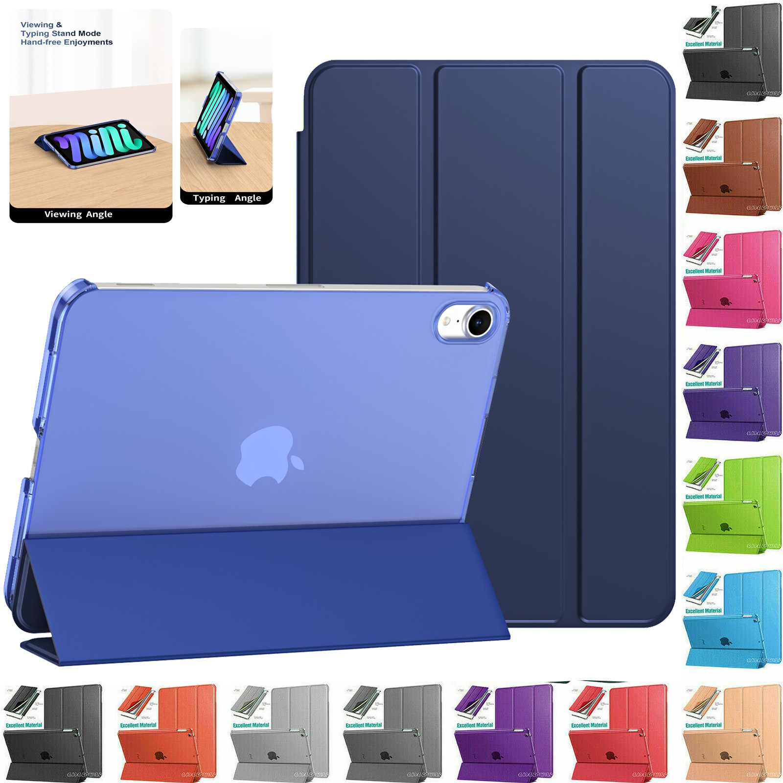 For iPad Air 11" M4 2026-24, iPad Air 1/2/3/4/5th Gen Smart Magnetic Case Cover