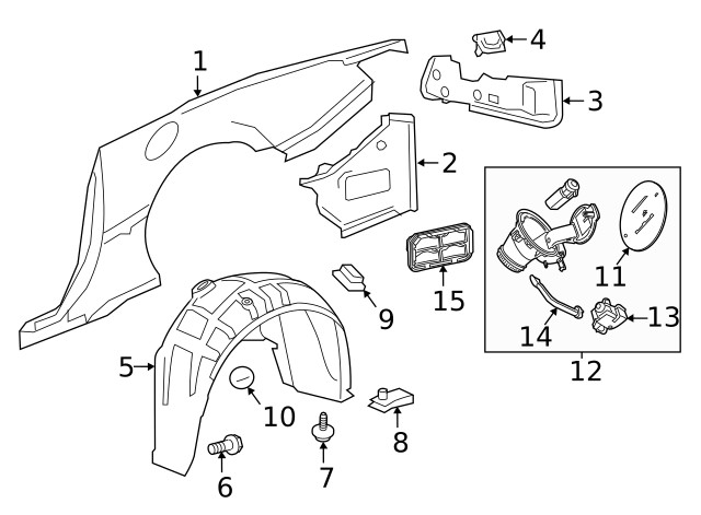 Genuine GM Passenger Side Body Side Outer Panel Extension 84075234
