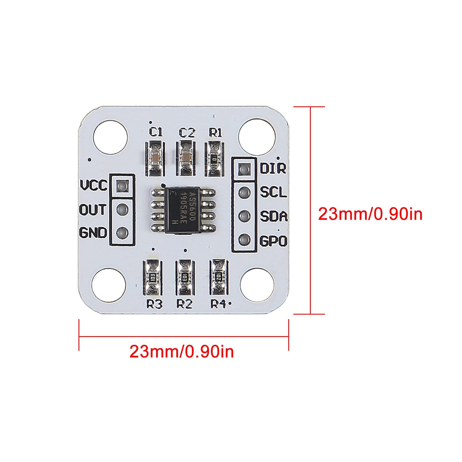 4PCS AS5600 Magnetic Encoder 12bit high Precision Magnetic Induction Angle Measu