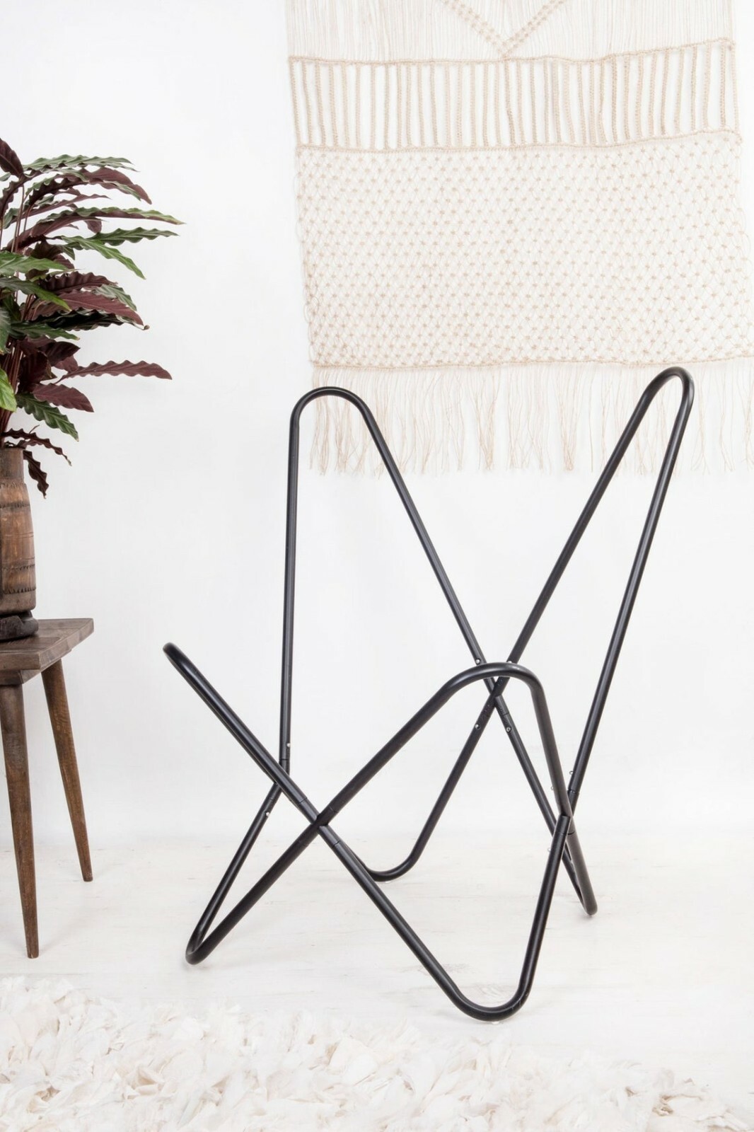 Authentic Leather Butterfly Chair Handmade Vintage Accent Furniture