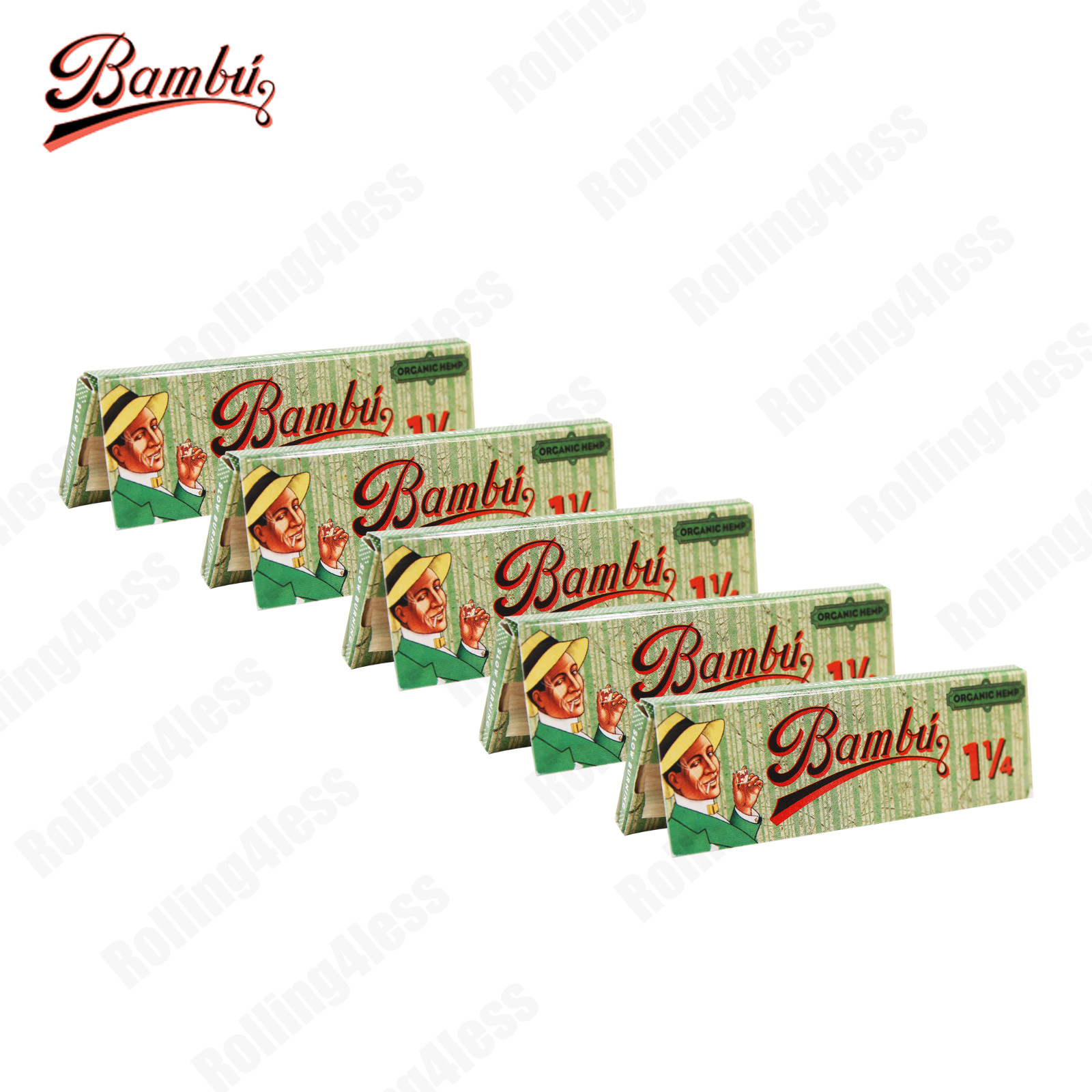 BAMBÚ Organic Hemp 1-1/4" Size Rolling Paper | 5 Packs Deal