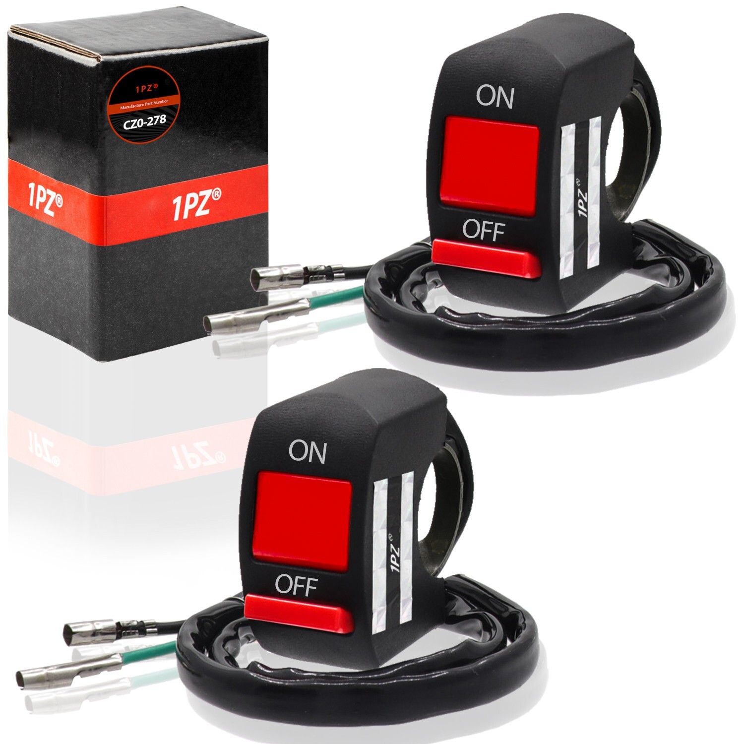 2x Kill ON-OFF Latching Switch Scooter ATV Dirt Bike 7/8" Handlebar Switch Moto
