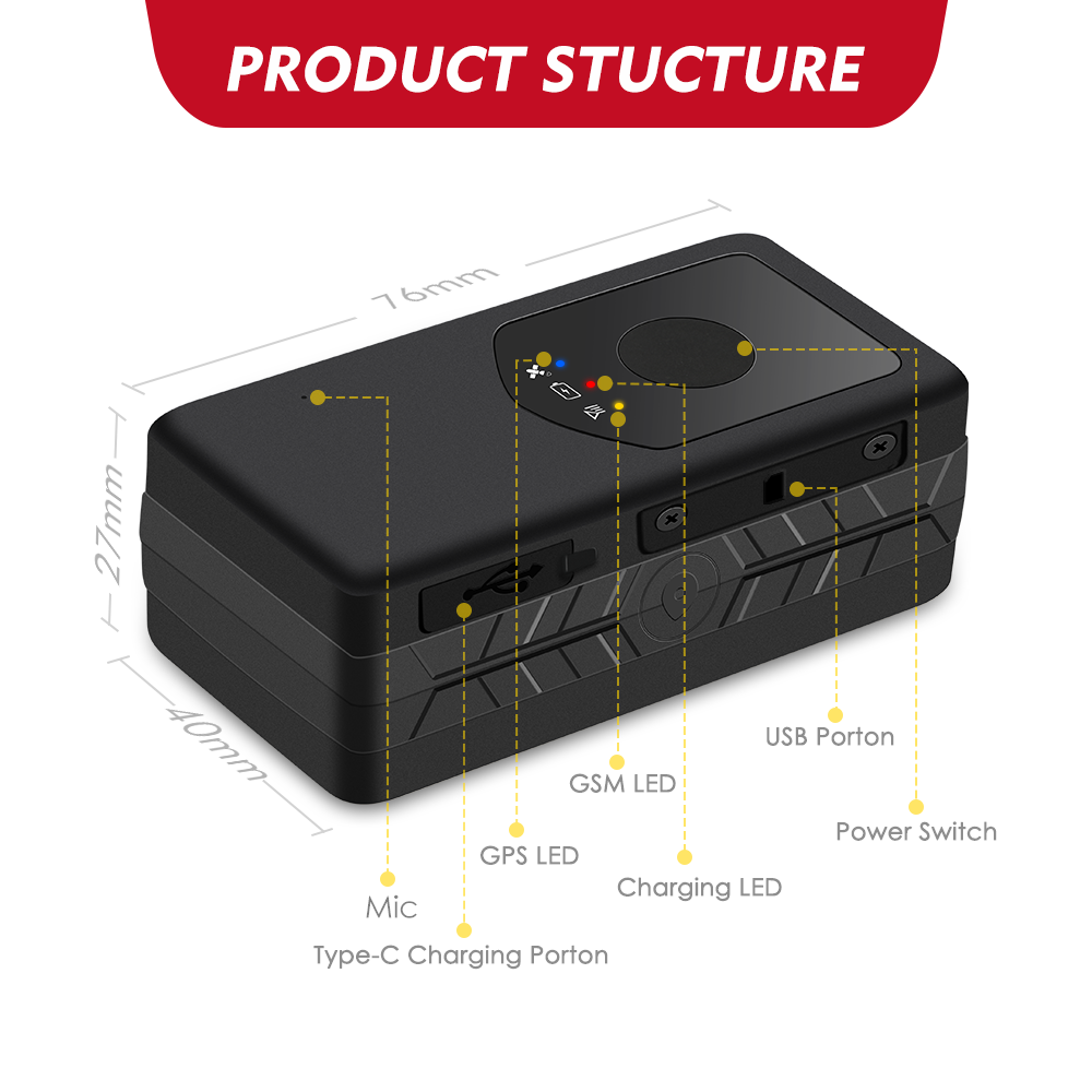 4G GPS Tracker Portable Mini GPS Tracking APP 3000mah Waterproof Voice Monitor