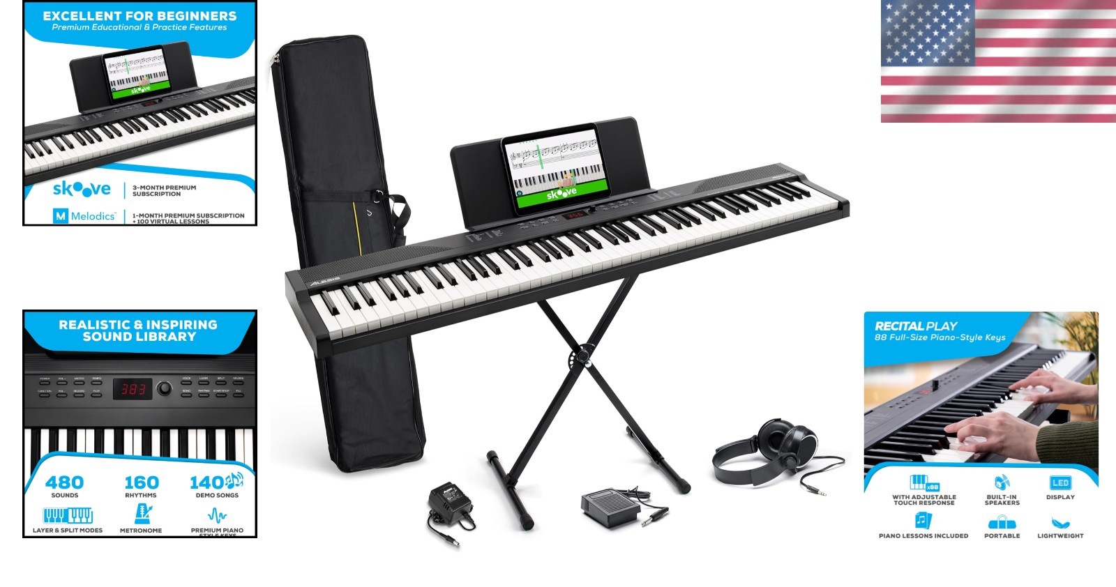 Complete Bundle: 88-Key Keyboard with Accessories