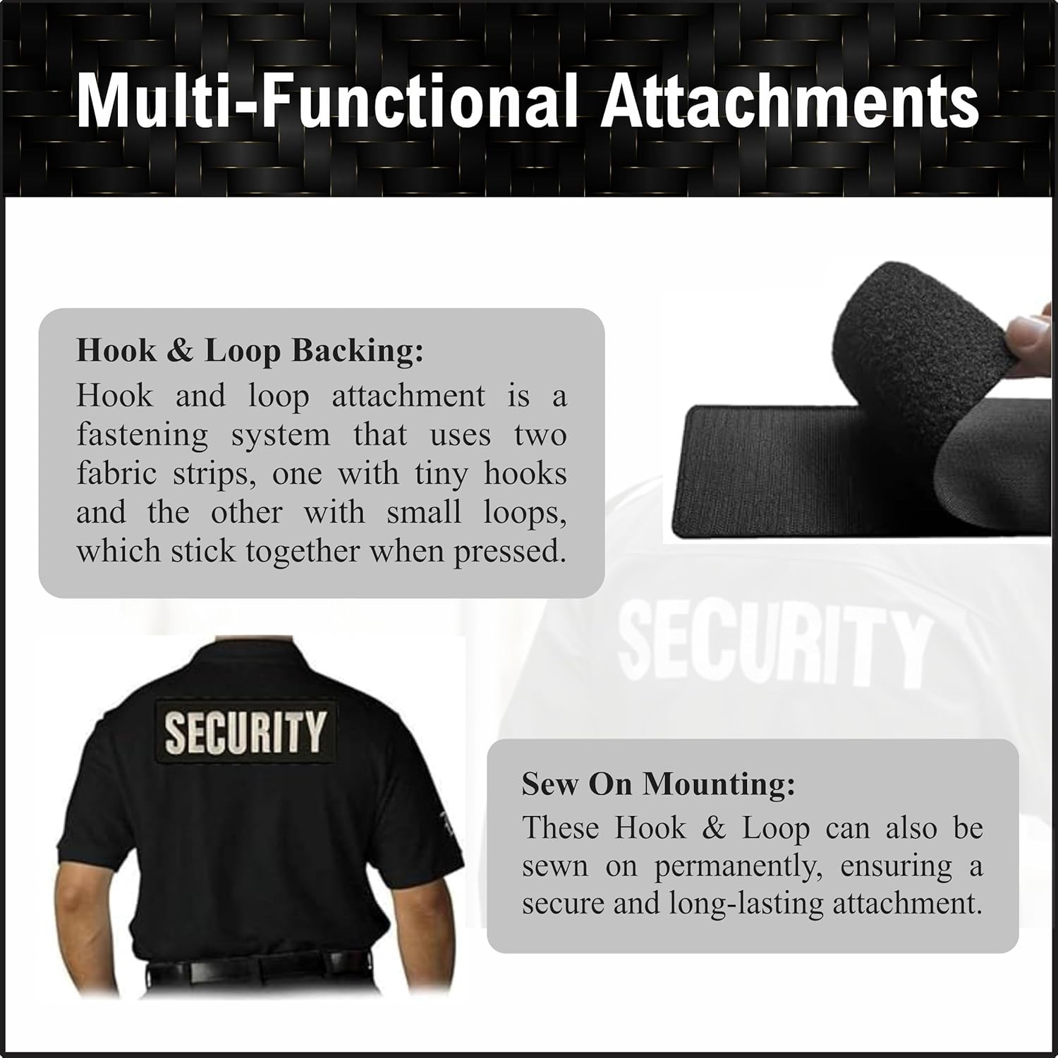 | Embroidered Security Patch | Security Badge Hook and Loop for Security Vest |