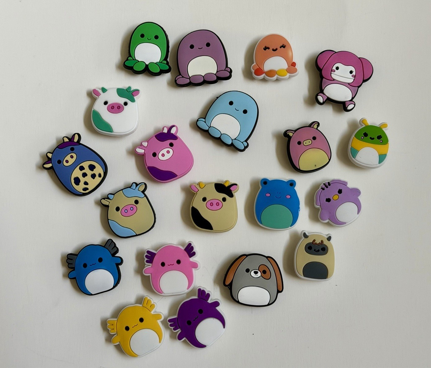 20pc Cute Animal Shoe Charms Lot Axolotl Pig Cow Frog Dog Fits Crocs & Clogs