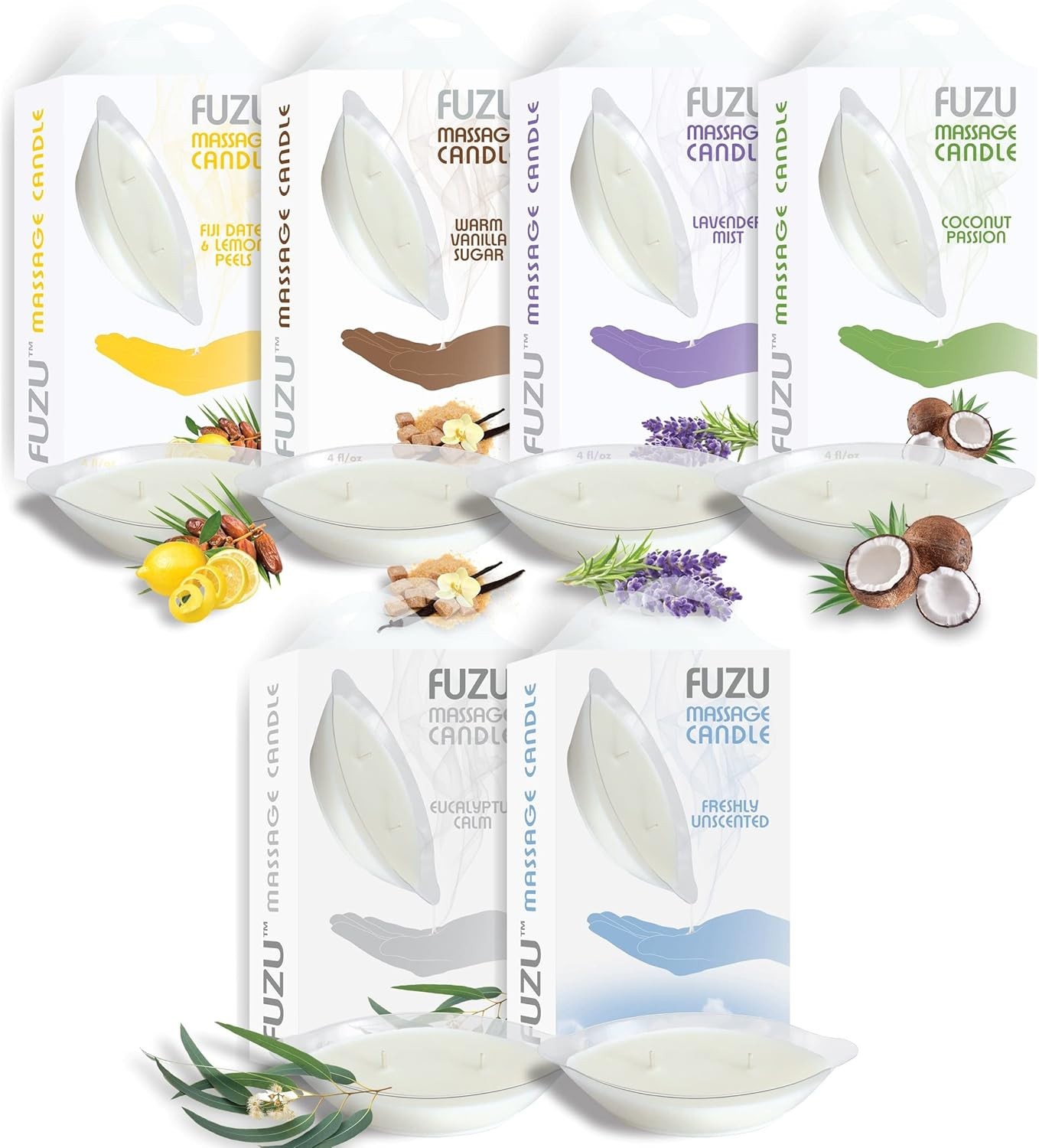 Fuzu Massage Oil & Moisturizer Scented Candle 4 oz - Choose Scent