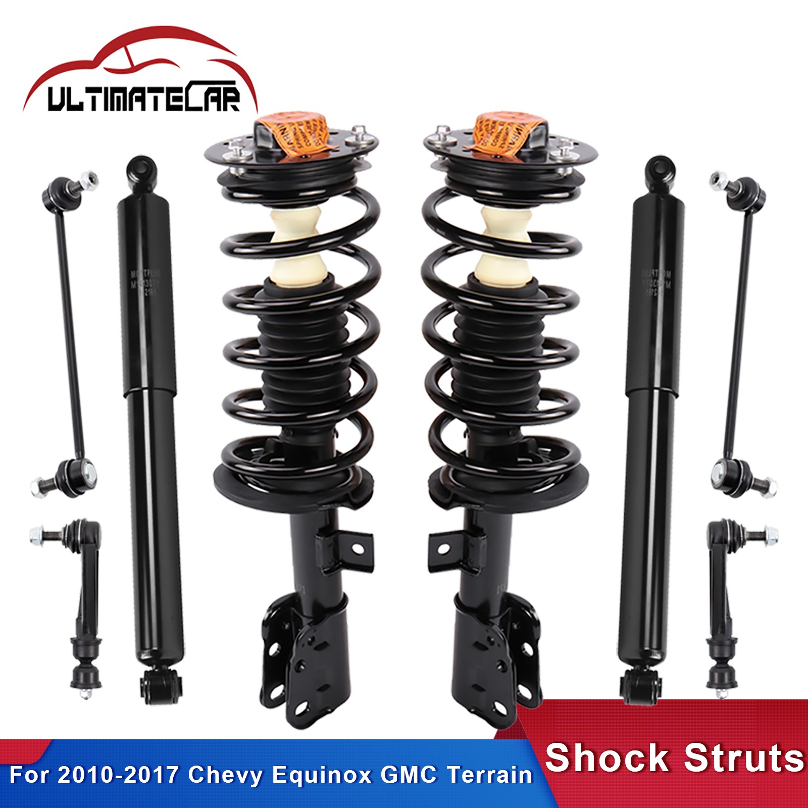Front+Rear Shock Struts w/ Sway Bar Link For 2010-2017 Chevy Equinox GMC Terrain