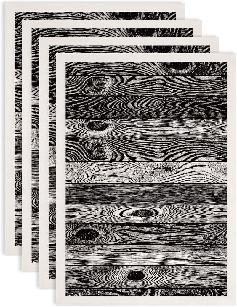 4PCS Wood Grain Underglaze Paper Transfer Timber Pattern Transfer Paper for Clay