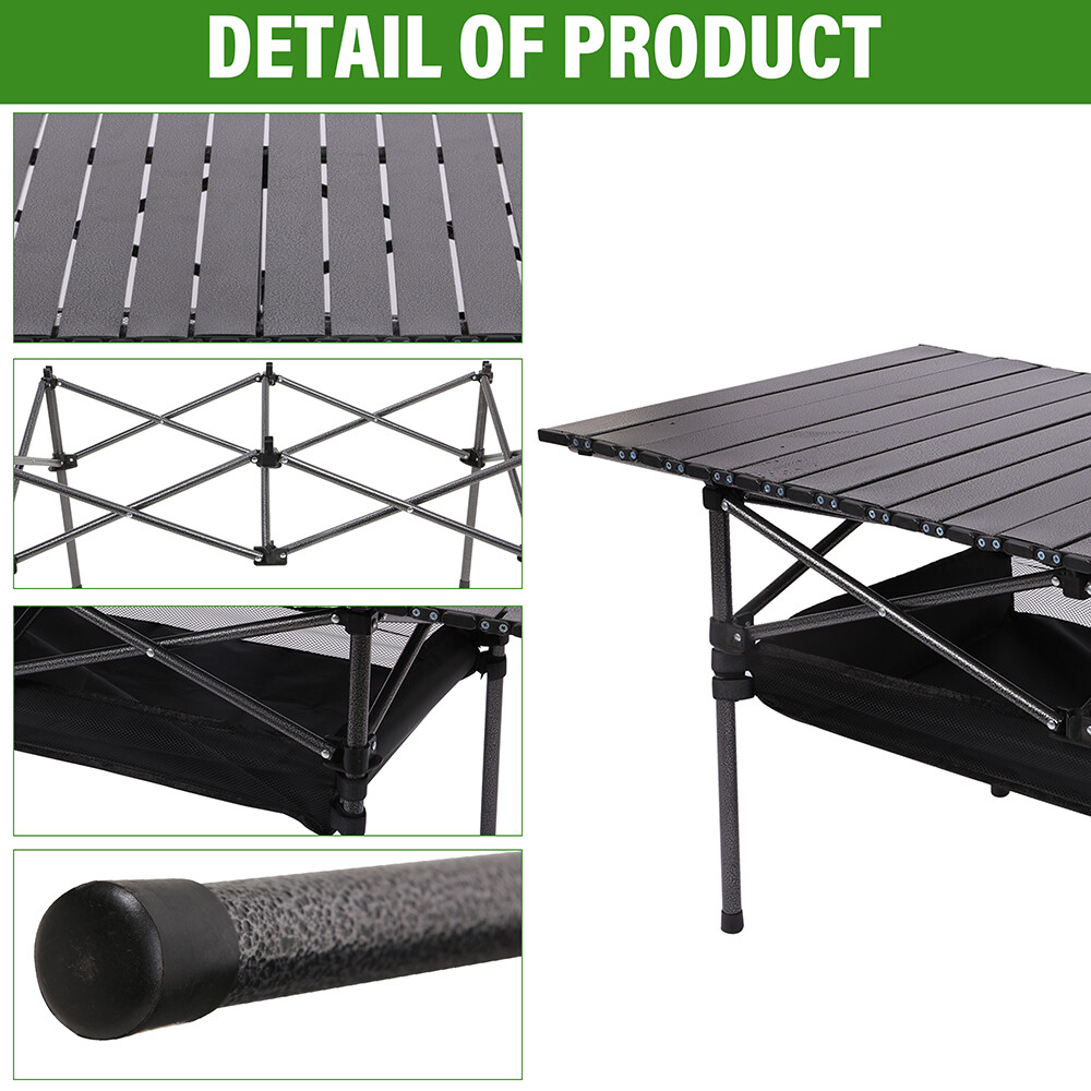 Portable Camping Table Aluminum Folding Grill Table Table for Hiking Picnic BBQ