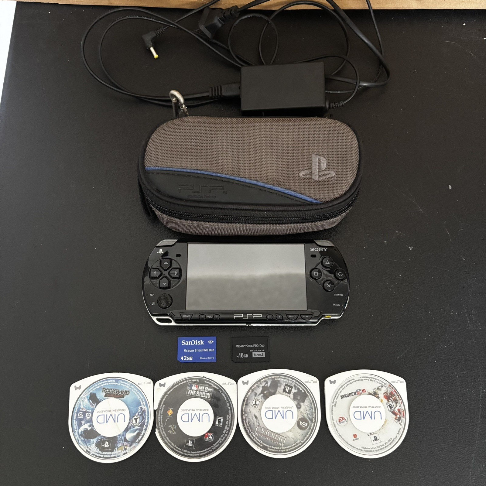 Sony PSP-2001 Piano Black PlayStation Portable Bundle