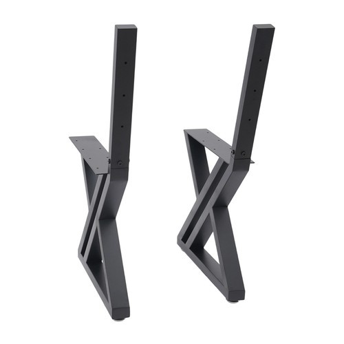 2PCS Bench Legs Z-Shaped Bench Legs with Backrest Bracket Bench Legs Black