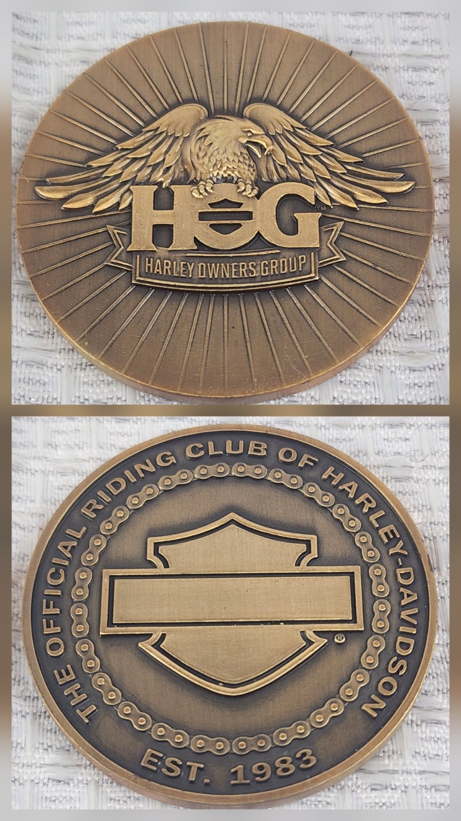 Harley Owners Group (H.O.G.) Official Riding Club Challenge Coin/Medallion