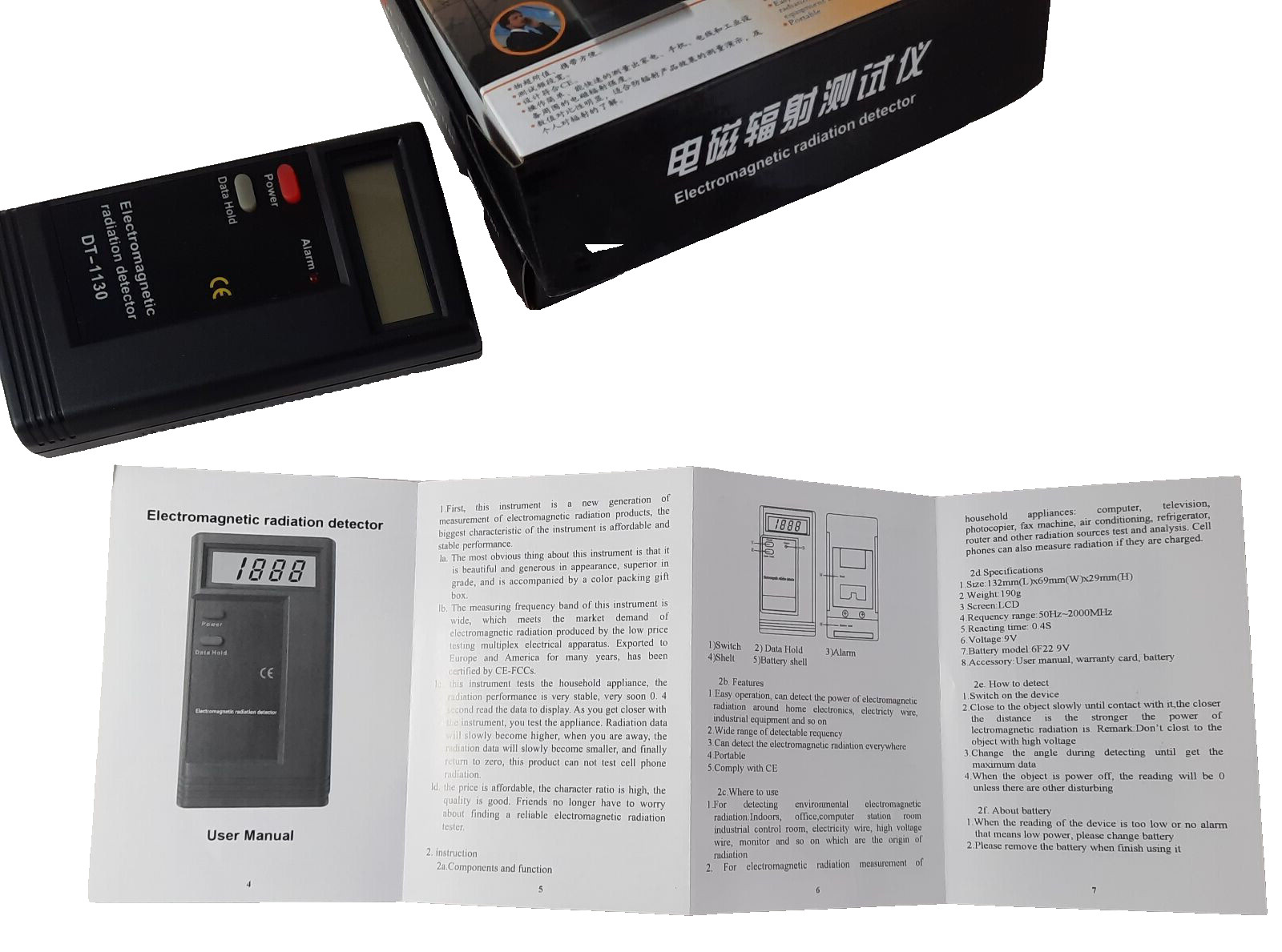LCD Digital Electromagnetic Radiation Detector EMF Meter Dosimeter Tester Tool