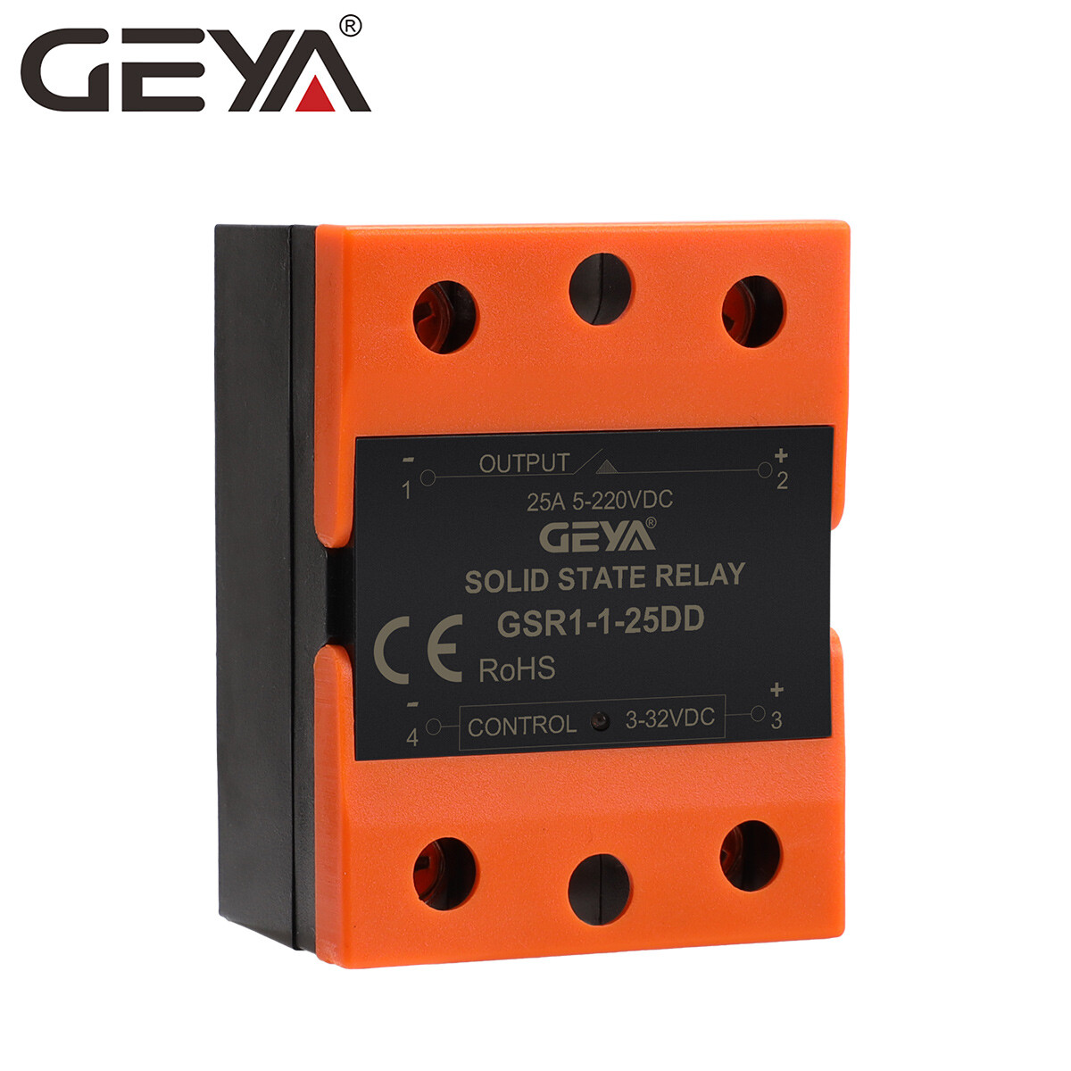 GEYA Solid State Relay Module SSR-10/25/40/60/80/100/120DD 3-32VDC to 5-220VDC