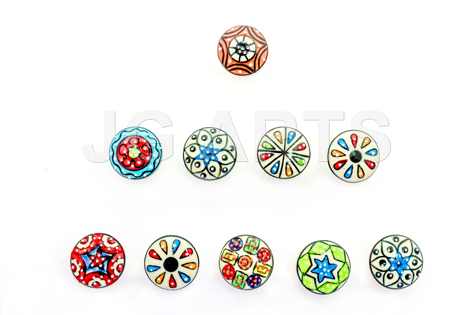 DORPMARKET JSR 10 Pieces Set Dotted Ceramic Cabinet Colorful Knobs Furniture ...