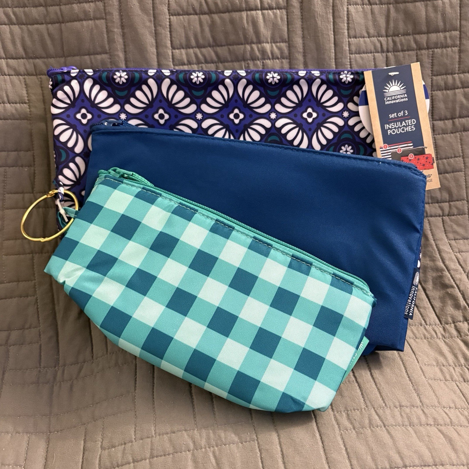 California Innovations Insulated Pouch Set of 3 Leakproof Lunch Snack Bags New