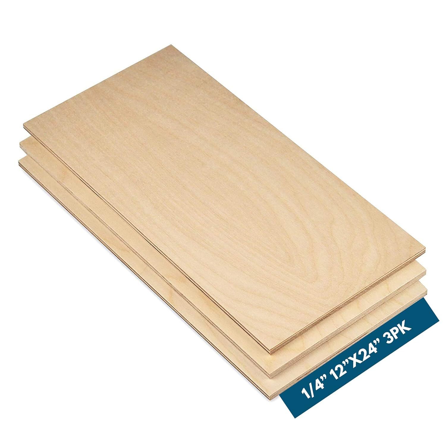 6MM 1/4" x 12 x 24 Baltic Birch Plywood - B/BB Grade (Package of 3) Perfect for