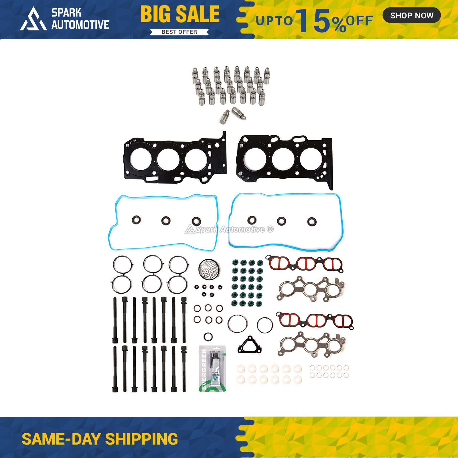 Head Gasket Set Bolts Lifters Fit 2006-2015 Lexus IS250 2.5L DOHC V6