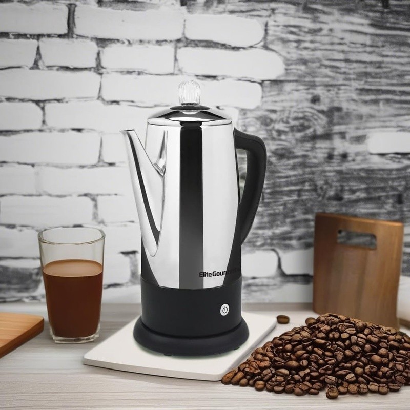 Stainless Steel Percolator Coffee Maker 12 Cups Fast Brew Automatic Keep Warm US