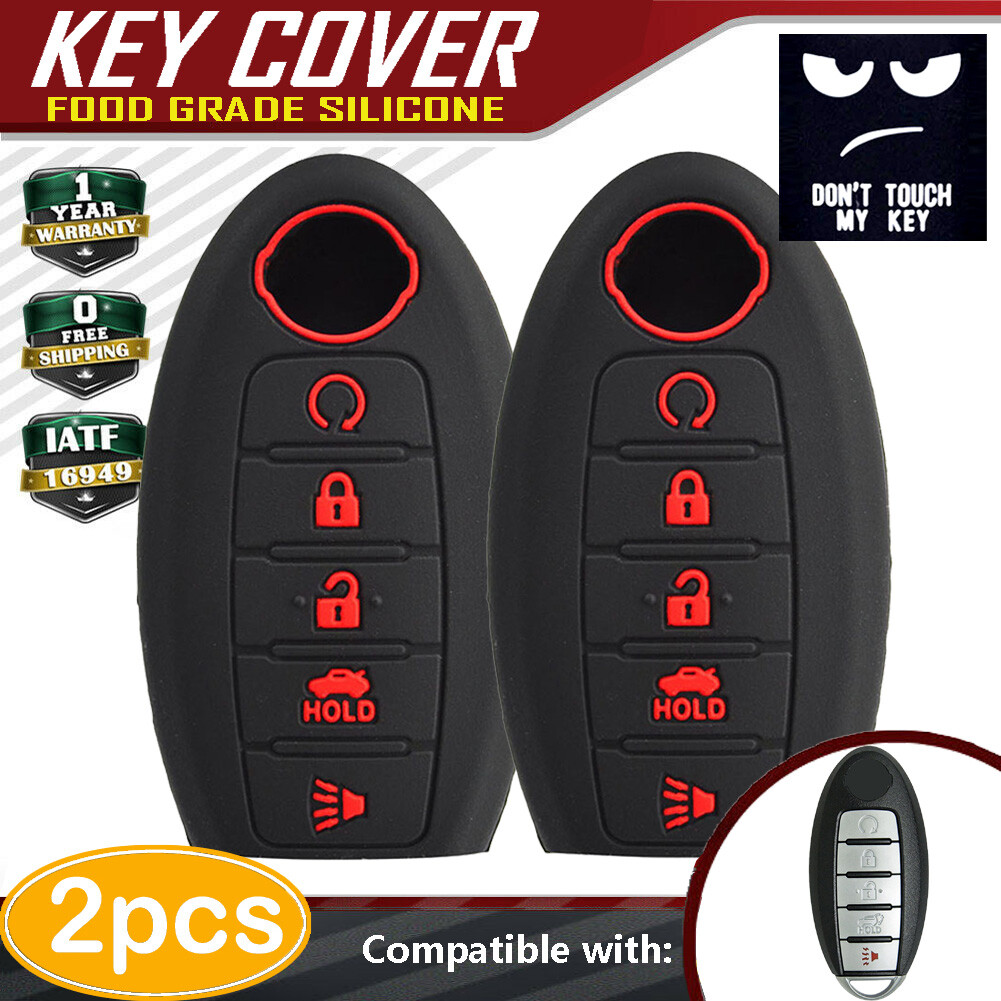 2Pcs Silicone Remote Key Fob Cover Case For Nissan Altima Sentra Rogue 5Button