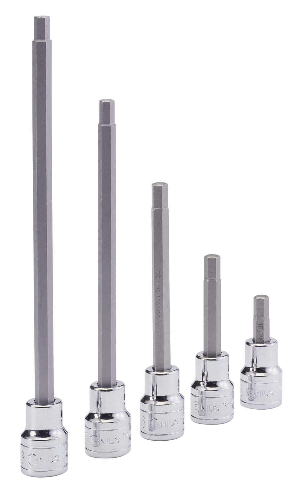 Genius Tools 3/8" Dr. 6mm Hex Bit Socket, 110mmL - 308+2536