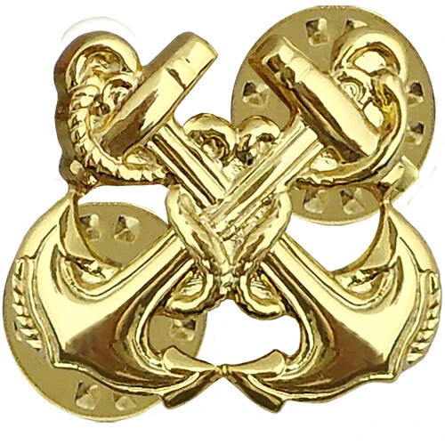 US Navy Collar Device Boatswain Gold Finish