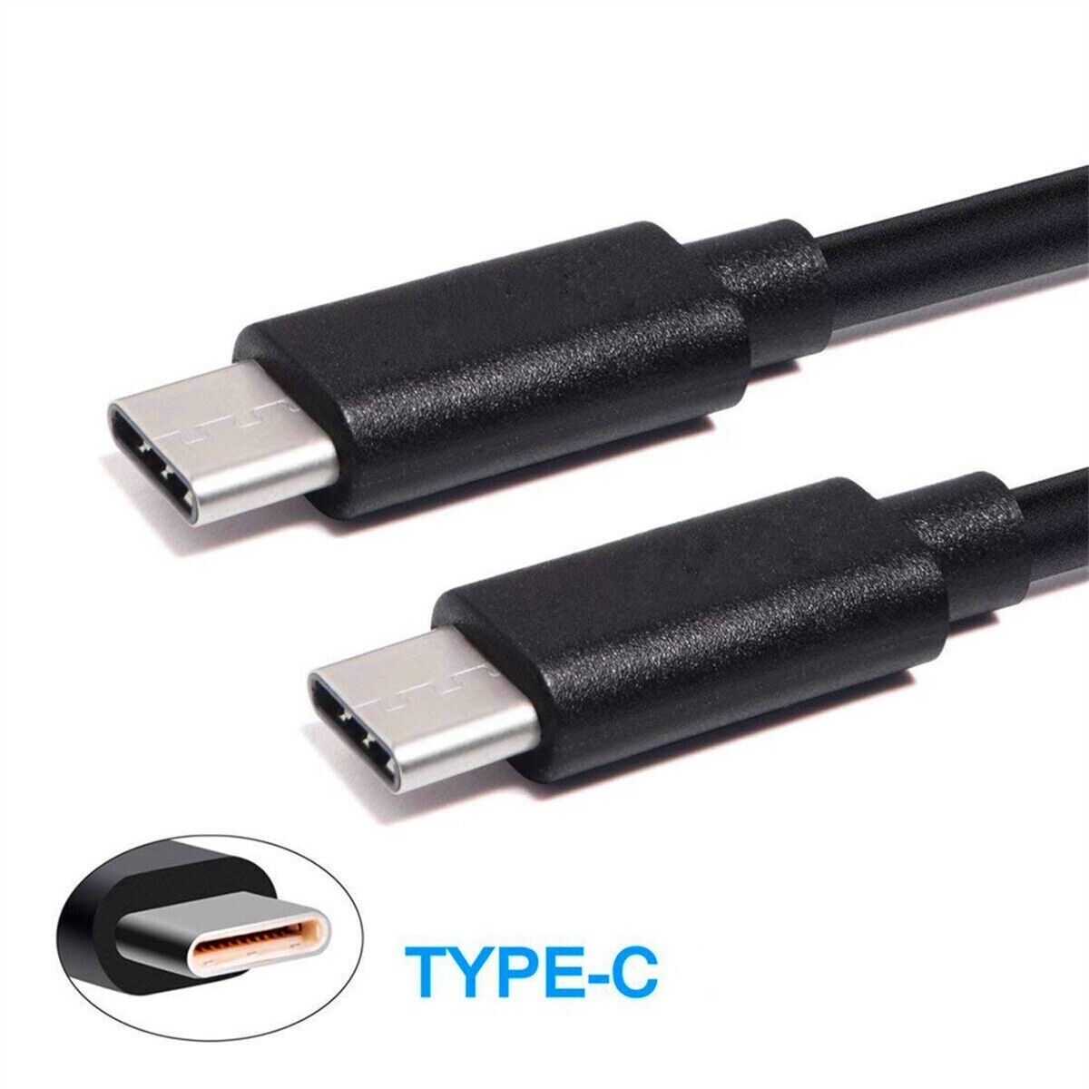 USB-C to USB C Type-C Fast Charging Data SYNC Charger Cable Cord 6 inch black