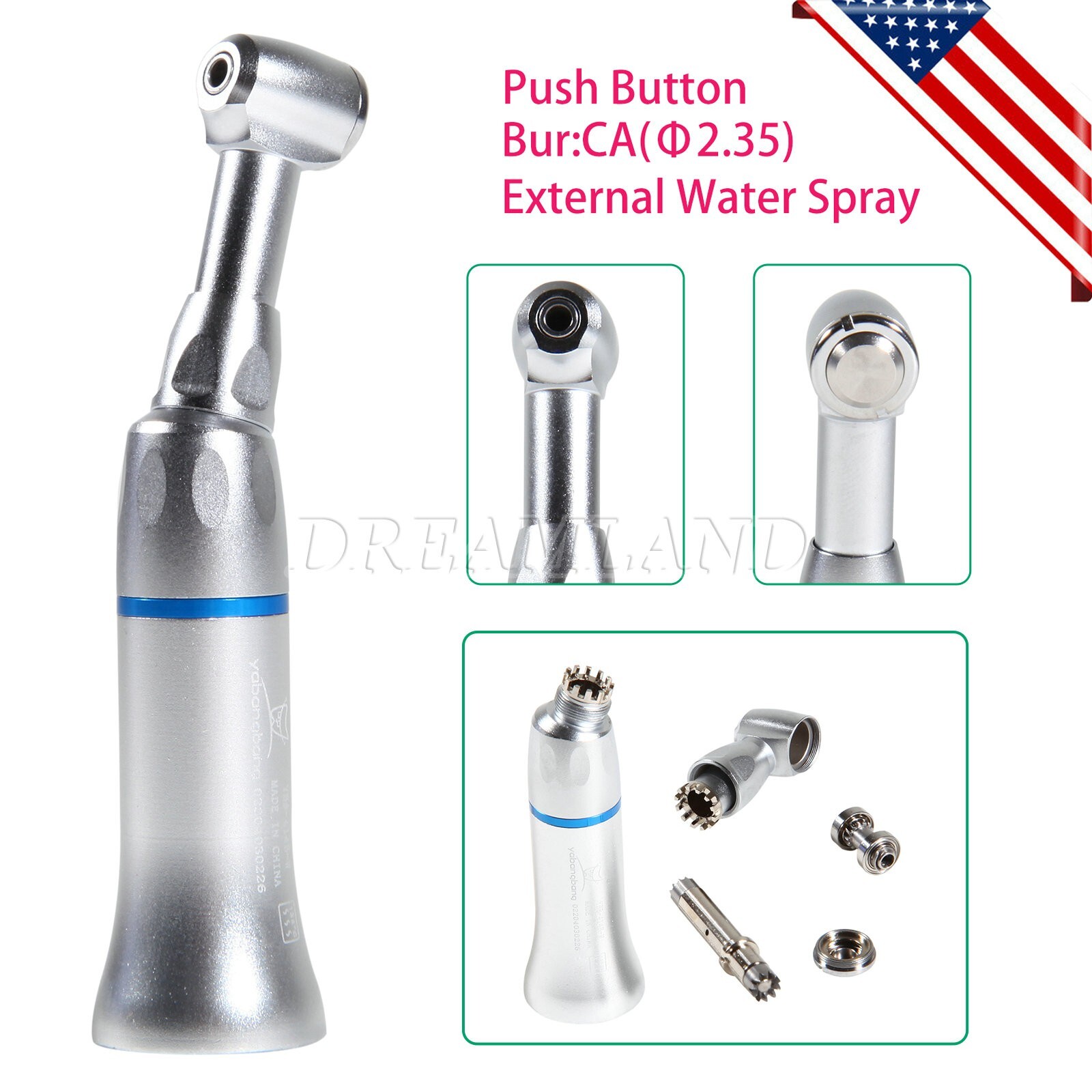 NSK Style Dental Low Speed Handpiece Contra Angle Push Button E-type External