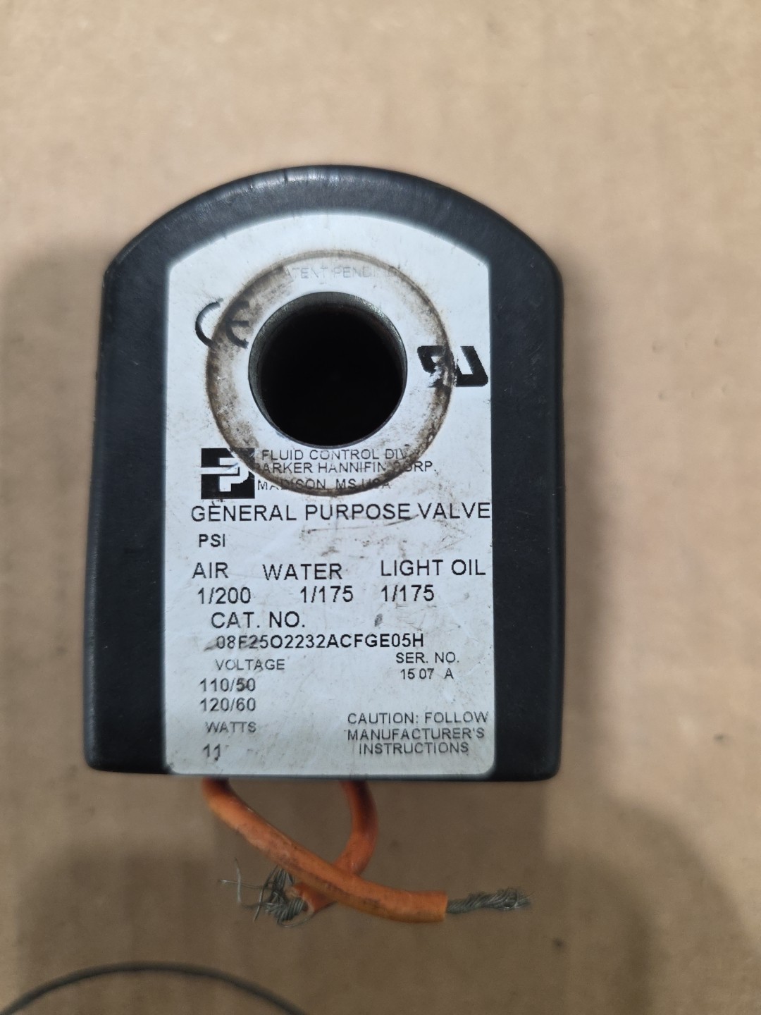 PARKER 08F25O2232ACFGE05H GENERAL PURPOSE VALVE