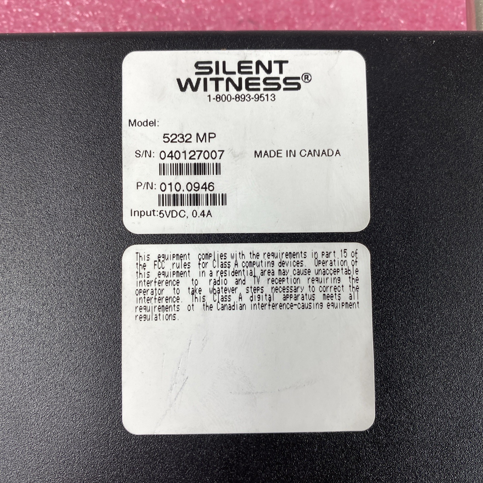 Silent Witness Model 5232 MP
